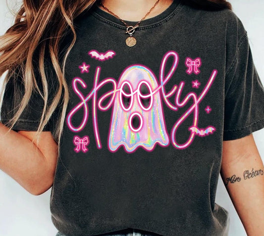 Pink Neon Spooky Ghost