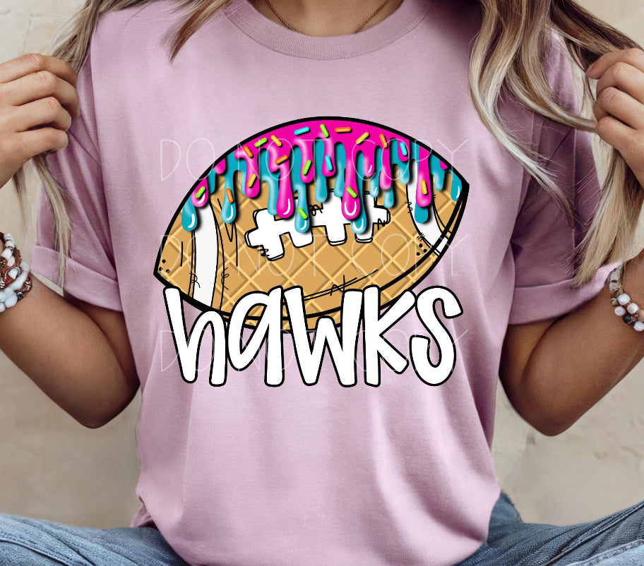 Dripped football Hawks