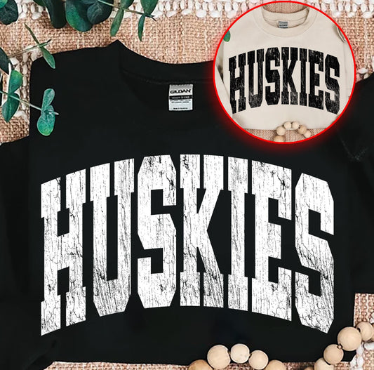 Vintage Arched Huskies Crewneck