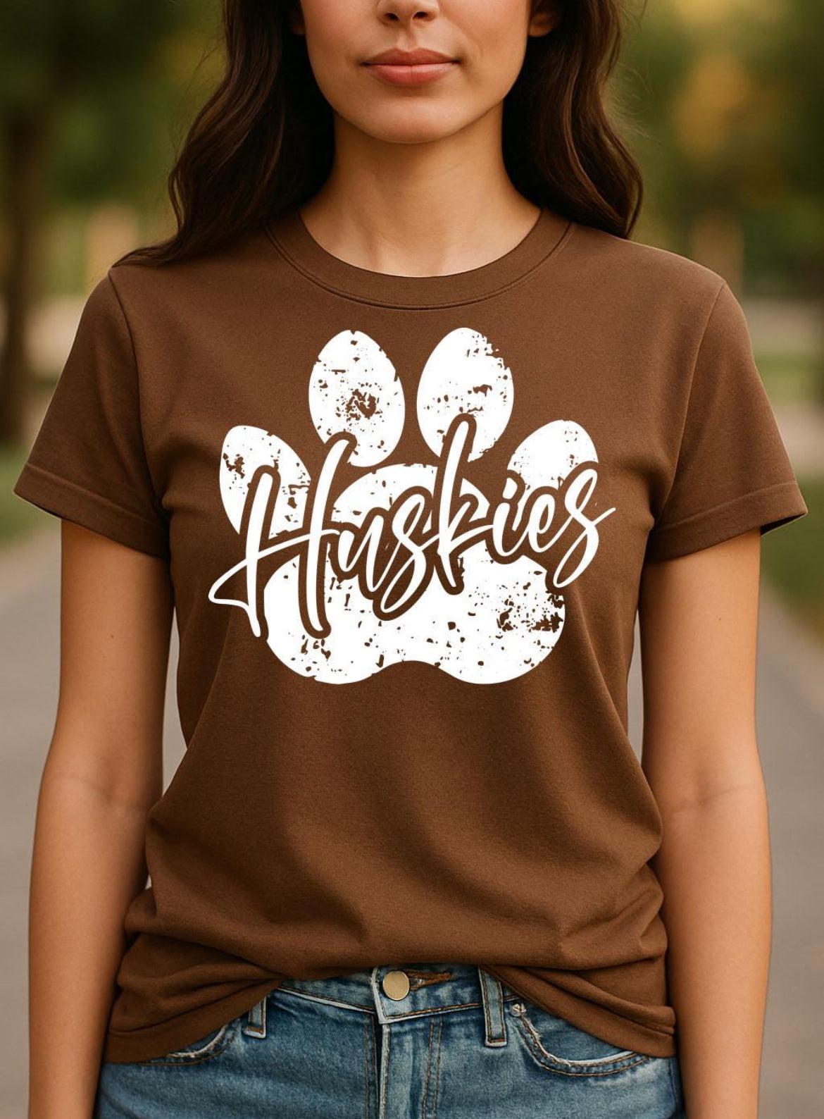 Distressed Paw Huskies T-Shirt