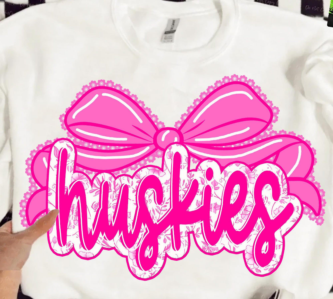 Huskies School Spirit Bow Shirt