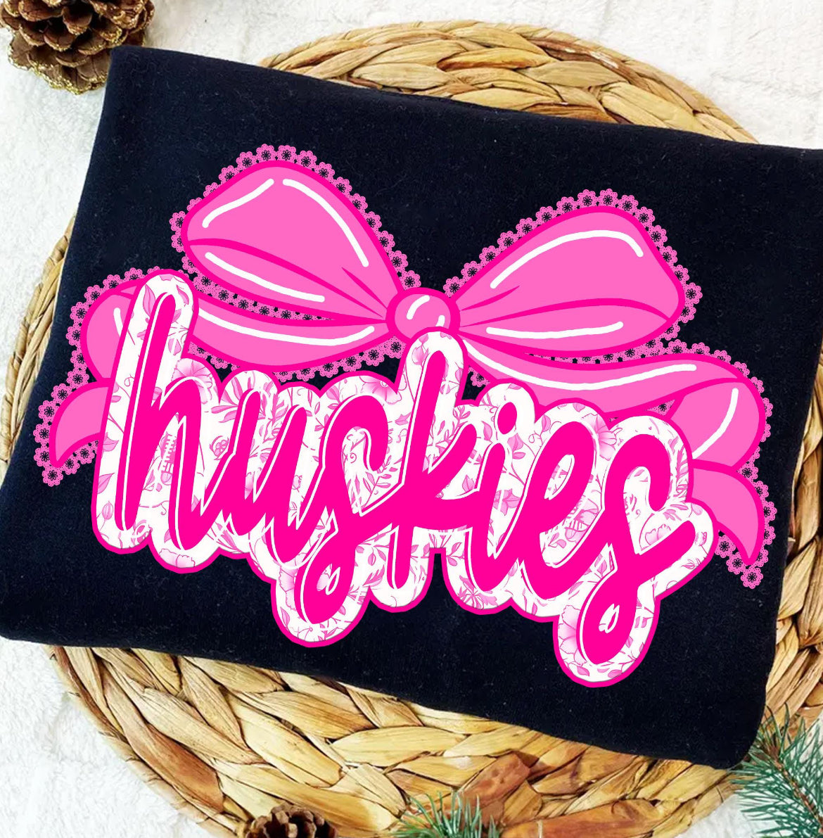 Huskies School Spirit Bow Shirt