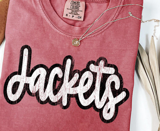 Distressed Jackets Cursive