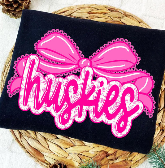 Huskies School Spirit Bow Shirt
